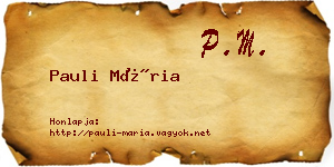 Pauli Mária névjegykártya